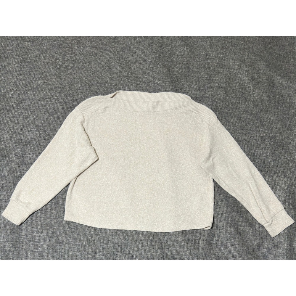 H&M Womens Medium Sweater Boat Neck Long Sleeve Knit Beige
